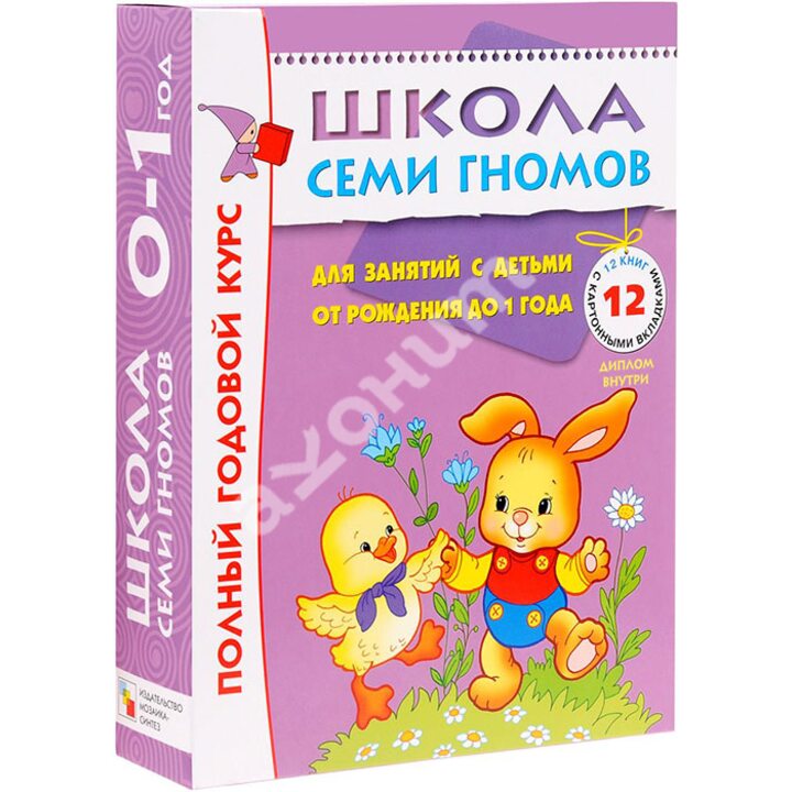 Школа Семи Гномов. Полный годовой курс. Для занятий с детьми от рождения до 1 года. 12 книг с картонными вкладками - Дарья Денисова (978-5-86775-473-0)
